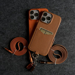 Multifunctional Leather Crossbody Case For iPhone 16 Pro Max / Series