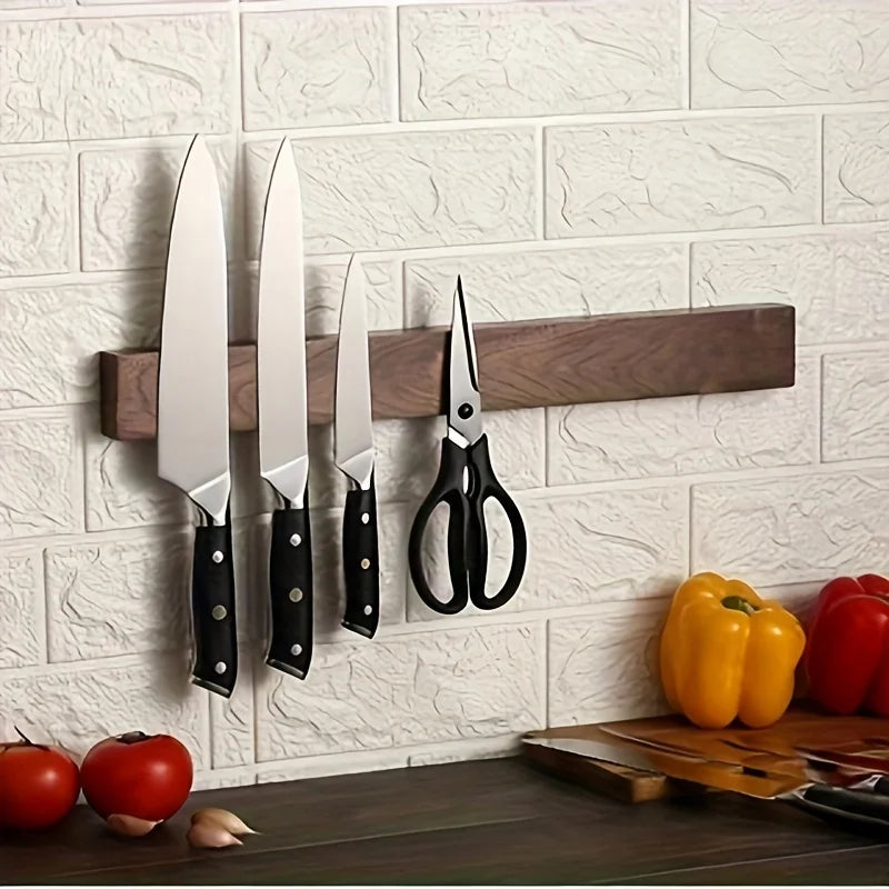 16 Inch Walnut Magnetic Knife Holder by Snagg A Rack