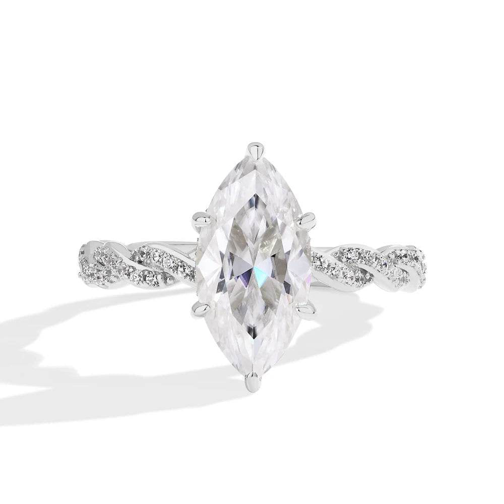 3ct Marquise Cut Moissanite Engagement Ring - SnaggIt