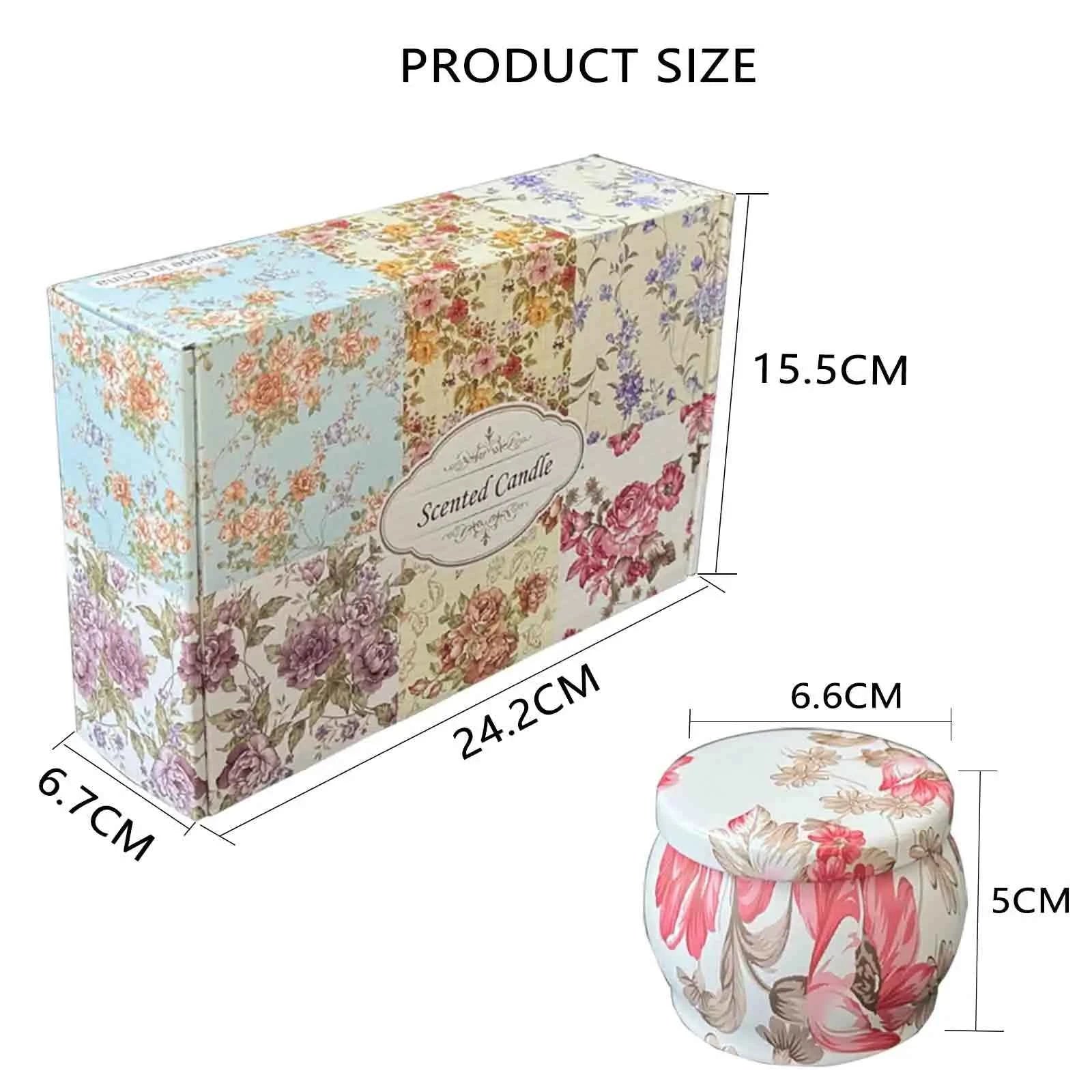6Pcs Of Tin Can Candle Set Soy Wax