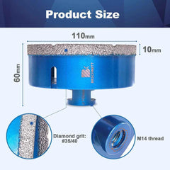 Vacuum Brazed Diamond Core Drill Bit & Heavy Duty Hole Saw for Granite, Porcelain, and Ceramic