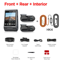 2K Dual Channel Dash Cam with Night Vision & Voice Control | Ultra HD HDR Video Recorder