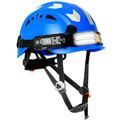 Construction safety helmet with headlamp and reflective stickers – image 16