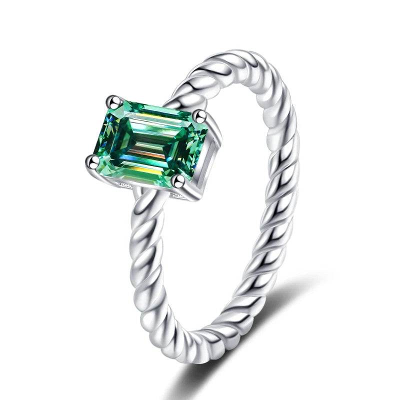 1ct Emerald Cut Moissanite Ring - SnaggIt
