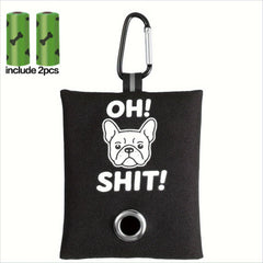 Funny "OH SH*T" Pet Waste Bag Holder | Durable Oxford Fabric Leash Dispenser