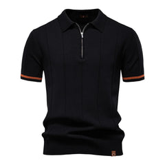 Men's Sport Zipper Polo | Athletic Social & Office Slim Fit Top