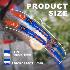 Professional Curved Reciprocating Saw Blade Set | High Performance Log & Tree Trimming Saber Blades