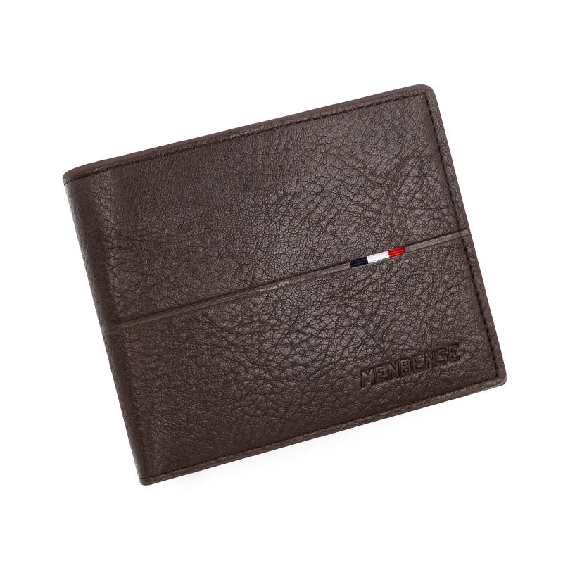 Slim PU Leather Short Wallet with Card, Photo & Coin Pockets