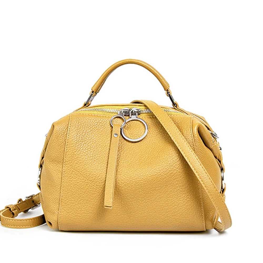 Genuine Cowhide Leather Pillow Bag – Women's Designer Crossbody & Top Handle Shoulder Satchel Shopper