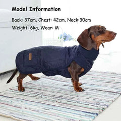 Diamond Quilted Dog Coat for Dachshunds – Water-Repellent Windproof Jacket for Short-Leg Breeds