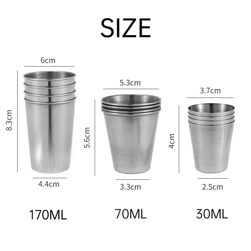 Ouhoe Stainless Camping Cups Four Pcs Nestable Mugs Outdoors by Snagg A Mug