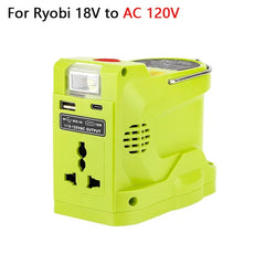 200W Portable Power Inverter & 280LM LED Floodlight | High Utility Mobile Power Compatible With Ryobi 18V Batteries