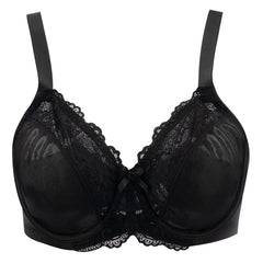 Floral Lace Minimizer Bra | Underwire Full Coverage Non-Padded T-Shirt Everyday