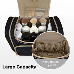 Women's Water-Resistant Makeup Bag – Large Capacity Toiletry & Cosmetic Travel Organiser