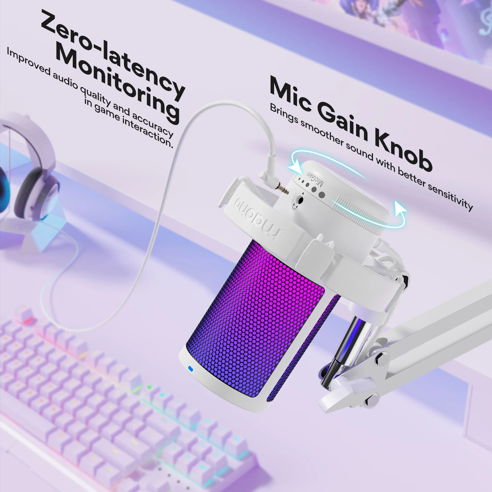 USB Gaming Microphone – RGB Condenser Mic with Noise Cancelling by Snagg A Microphone