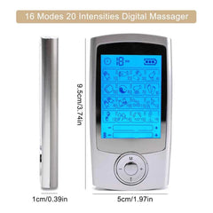 Digital TENS & EMS Muscle Stimulator – 16 Mode Dual Channel Therapy Device