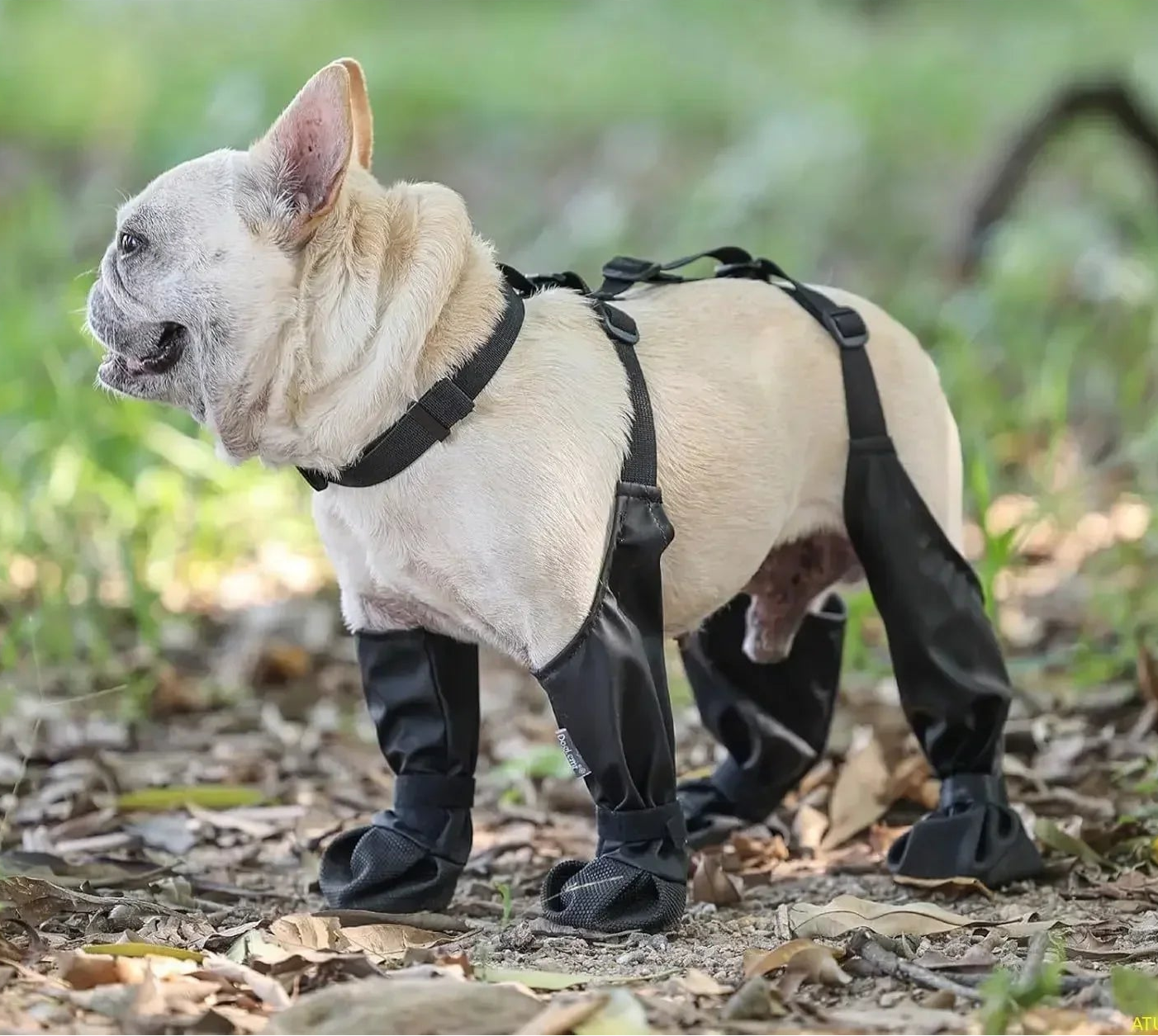 Waterproof Dog Boots with Harness Support by Snagg A Shoes