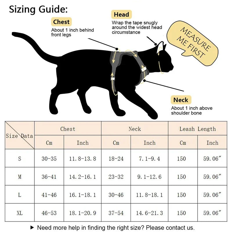 Reflective Cat & Dog Harness & Leash Set by Snagg A Harness