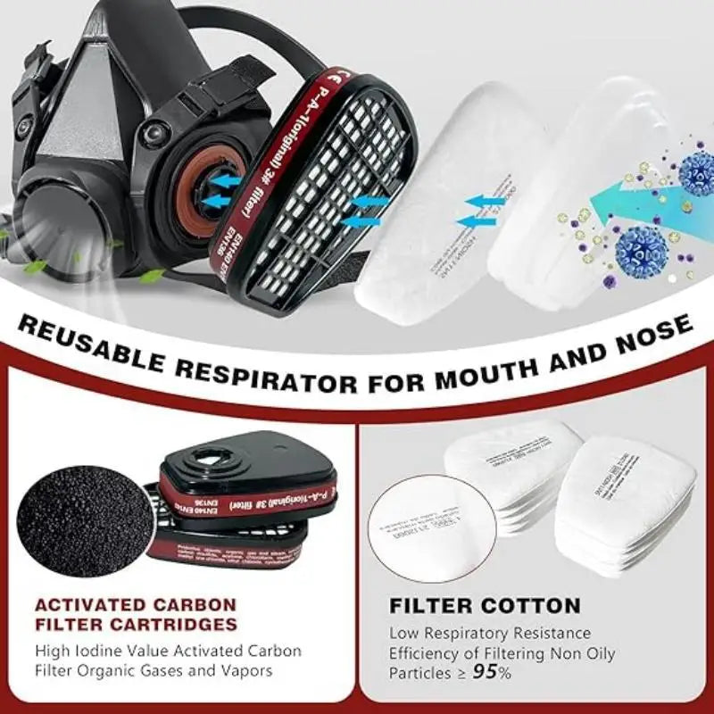 6200 Half Face Respirator Mask by Snagg A Face Mask
