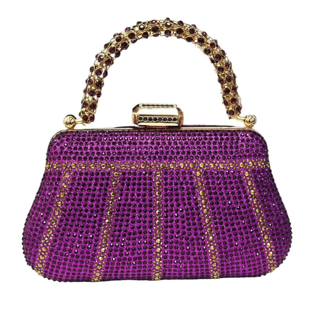 Exquisite Rhinestone Handle Evening Bag by Snagg It Purses