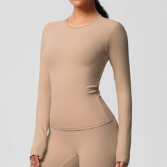 Women's Long Sleeve Yoga Shirt | Push-Up Gym Workout Top Dry-Fit Breathable High Elastic Sports