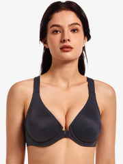 Front Closure Plunge Bra | Seamless Underwire Racerback Full Coverage