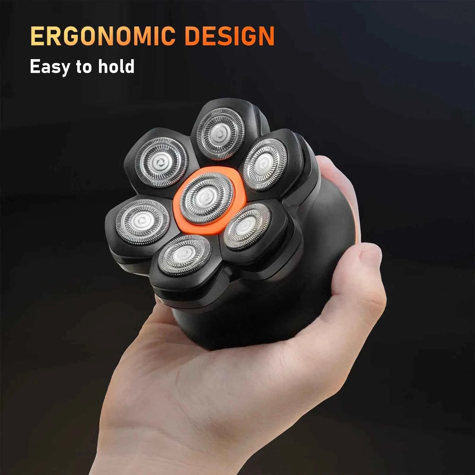 7D Ultimate Magnetic Head Shaver – 0.10mm Ultra Close Bald Shaving System with Integrated LED & IPX6 Waterproofing