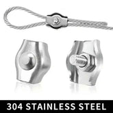 Stainless Steel 304 Cable Clamps M2–M8 | Wire Rope Fixing Clips 1–10pcs
