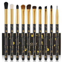 10 Pieces Professional Gothic Skull Makeup Brush Set – Premium Vegan Synthetic Bristles