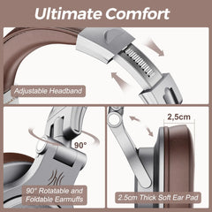 Bluetooth 5.2 Over-Ear Headphones | Hi-Res Audio DJ Studio Headset (72H Playtime) by Snagg A Headphone