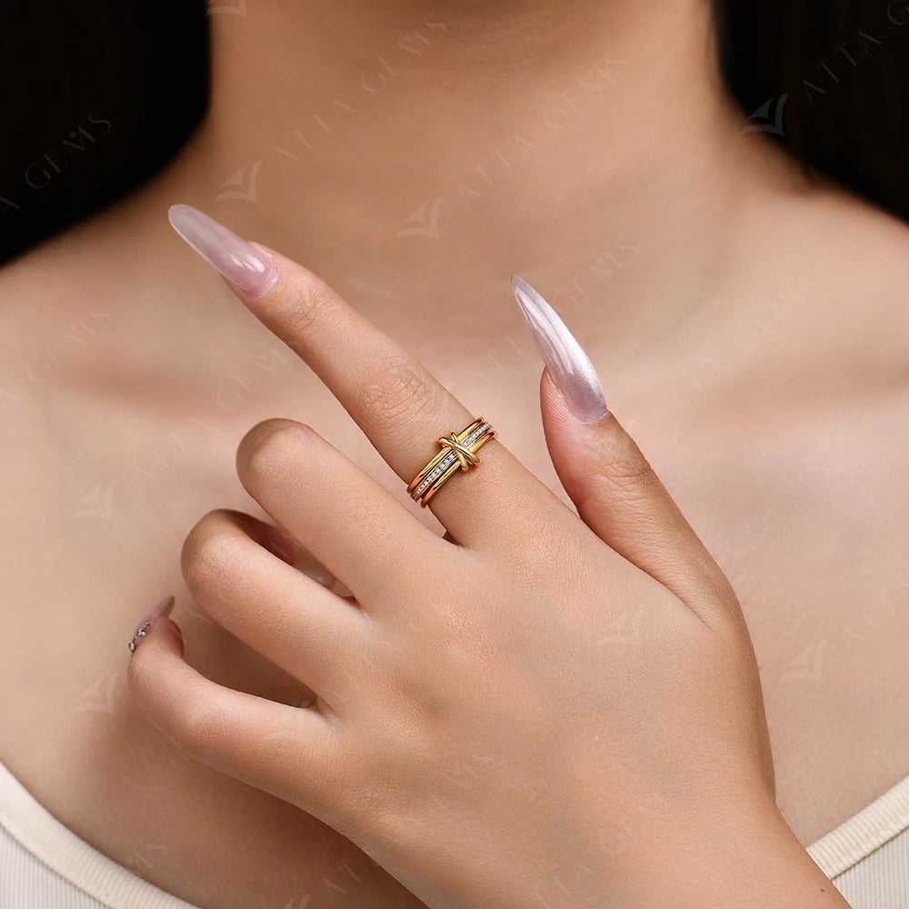 Moissanite 3-Ring Connect Design by Snagg A Ring