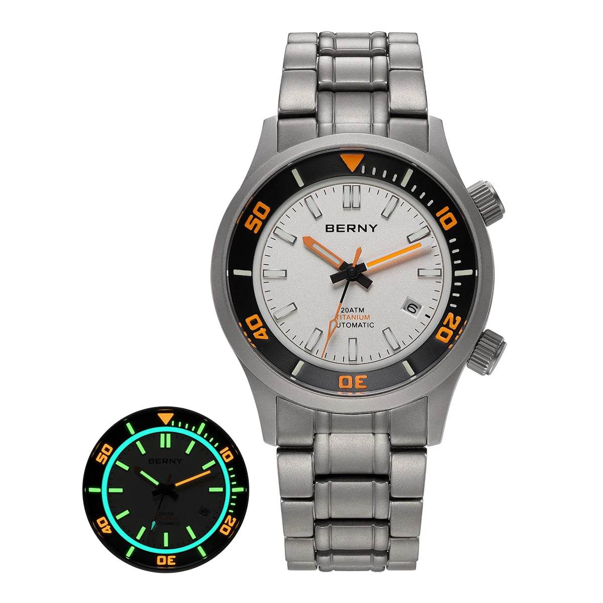 BERNY Titanium Diver’s Watch – Miyota 8215 | 200M (Titanium Strap) - SnaggIt