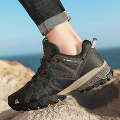 Men's Breathable Hiking Shoes – Leather Upper, EVA Insole & Rubber Sole for Trekking & Camping