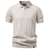 Men's "Old Money" Stripe Golf Polo | Icy-Touch Summer Essential