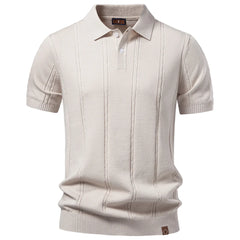 Men's "Old Money" Stripe Golf Polo | Icy-Touch Summer Essential