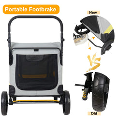Premium 4-Wheel Foldable Dog Pram with Breathable Mesh by Snagg A Pet Stroller