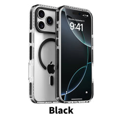 Luxury PE Striped Border MagSafe Phone Case – iPhone 16 Series - Black / Plus - Cases & Covers