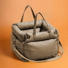 Luxury Faux Leather Pet Car Seat & Travel Bed by Snagg A Pet Seat