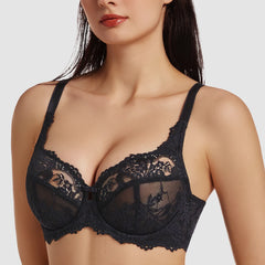 Plus Size Minimizer Bra | Full Coverage Lace Underwire Unlined