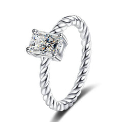 1ct Emerald Cut Moissanite Ring - SnaggIt