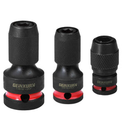 Professional Impact Square-to-Hex Bit Holder Set | 1/2", 3/8" & 1/4" Quick-Release Adapters
