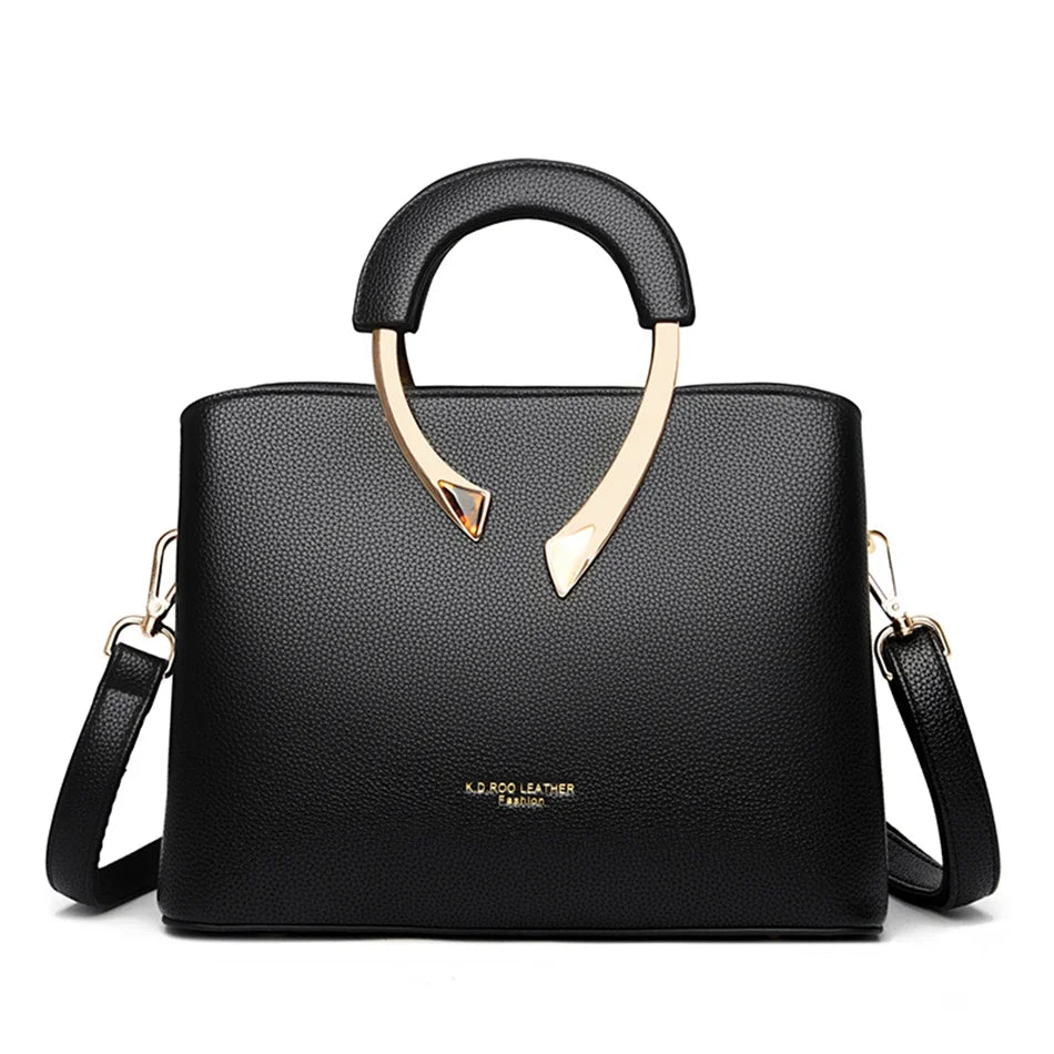 PU Leather Casual Tote Shoulder Bag