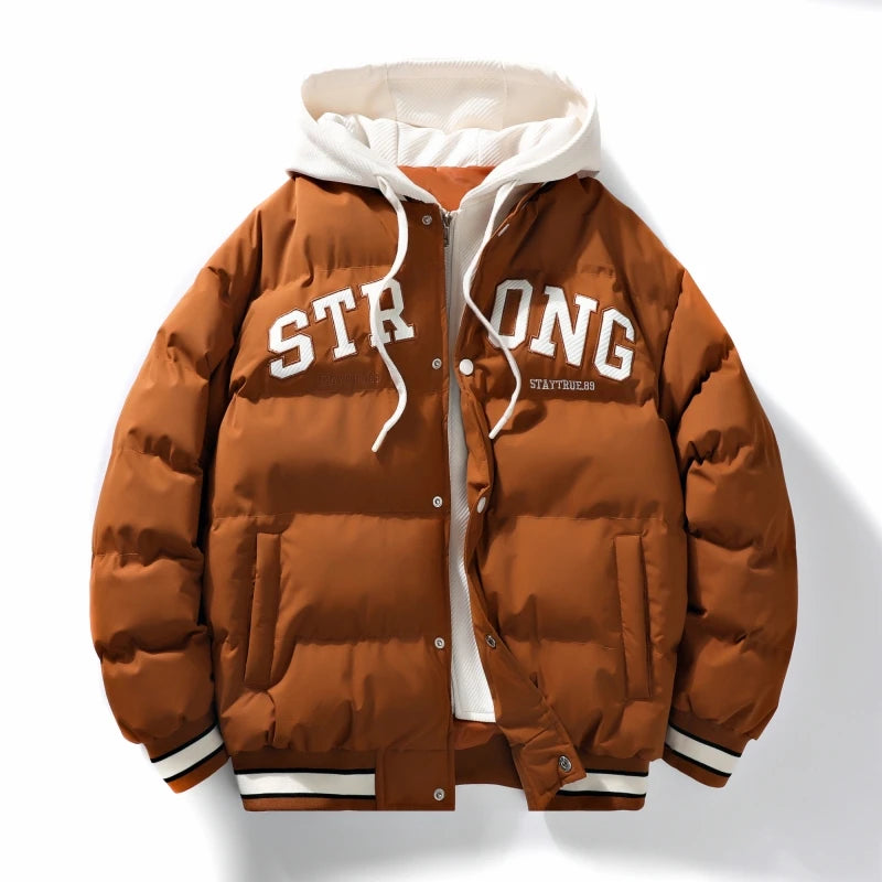 Men’s Color-Block Hooded Down Jacket by Snagg A Jacket