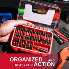 37 - 71PCS Impact Screwdriver Bit Set – Magnetic Multi Insert Power Bits with Nut Driver & Storage Case, S2 Steel