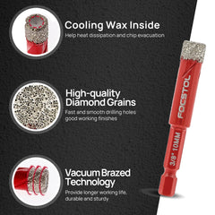 Quick-Connect Dry Drill Core Bit Set | Economy Phillips Spiral Carbide Bit for Tile Marble Granite
