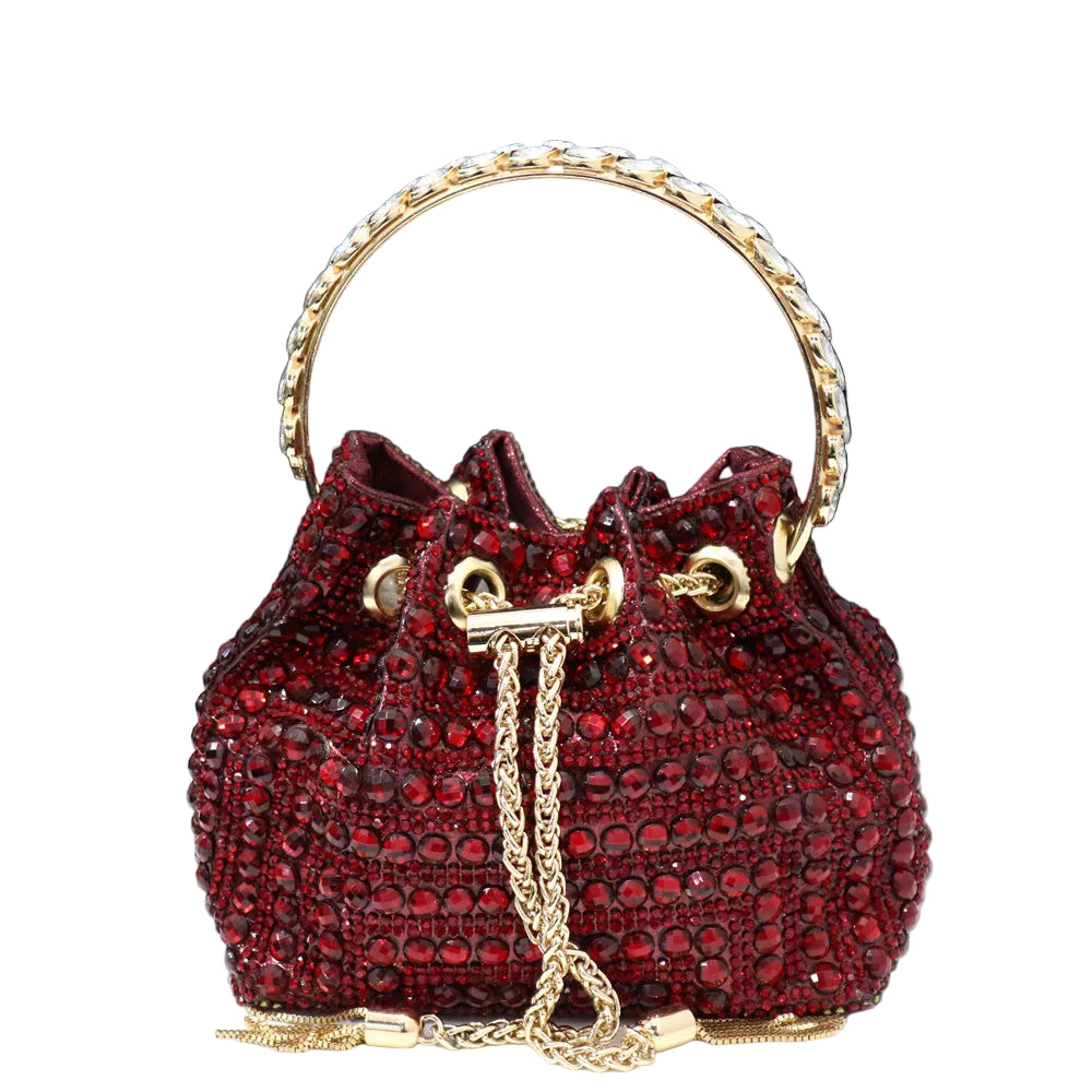 Rhinestone Bucket Design Evening Bag by Snagg It Purses