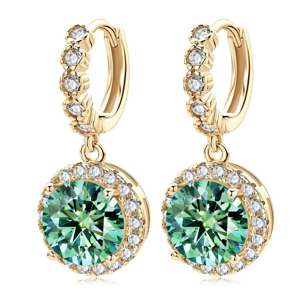 1CT Teal Moissanite Drop Earrings - SnaggIt