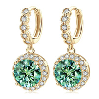 1CT Teal Moissanite Drop Earrings - SnaggIt