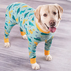 Dog Pyjama Jumpsuit for Medium & Large Dogs – Cosy Full-Cover Belly Recovery Suit (Cuttable Panel)