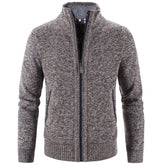 Men’s Single Breasted Knit Cardigan | Slim Fit Mandarin Collar Sweater Coat